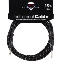 Fender® Custom Shop Performance Series Cable, 10', Black Tweed